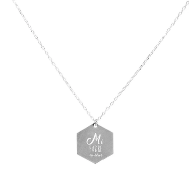 Collar Plata unisex Hexagonal - Atesorame