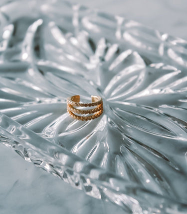Earcuff Triple Shine Gold - Atesorame