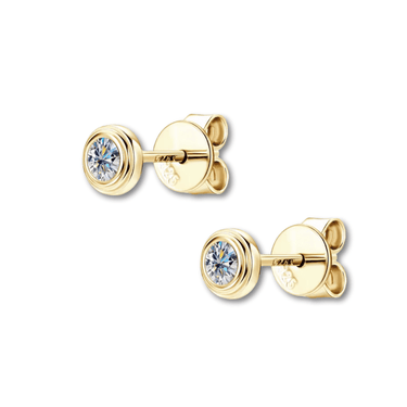 Aros Punto de Luz Dinasty Moissanita Gold - Atesorame
