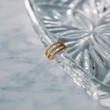 Earcuff Triple Shine Gold - Atesorame