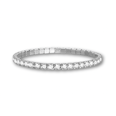 Pulsera Tennis elasticada 3mm Silver - Atesorame