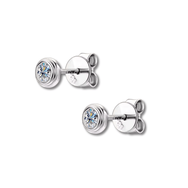 Aros Punto de Luz Dinasty Moissanita Silver - Atesorame