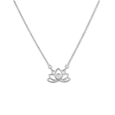 Collar Flor De Loto Plata - Atesorame