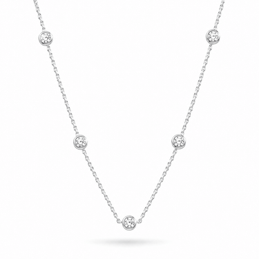 Collar Moissanita Elena 5 Silver - Atesorame