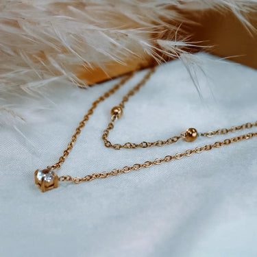 Collar Doble Melissa Punto De luz - Atesorame