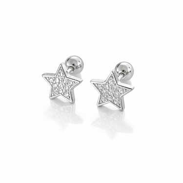 Aros Niña Star Plata - Atesorame
