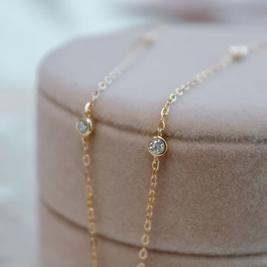 Collar Moissanita Elena 5 Gold - Atesorame