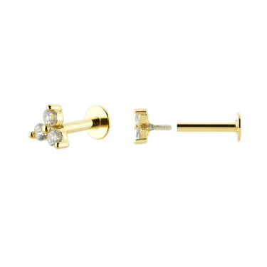 Piercing Chloe Gold Tope Plano - Atesorame