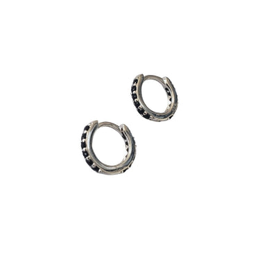 Argollas Mini Black Silver - Atesorame