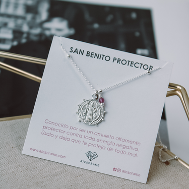 Collar San Benito Rubí Plata