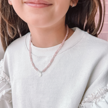 Collar Kids Cuarzo Rosa Angel De La Guarda