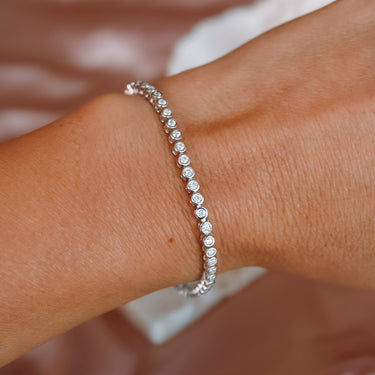 Pulsera Moissanita Tennis Dots 16cm Silver - Atesorame