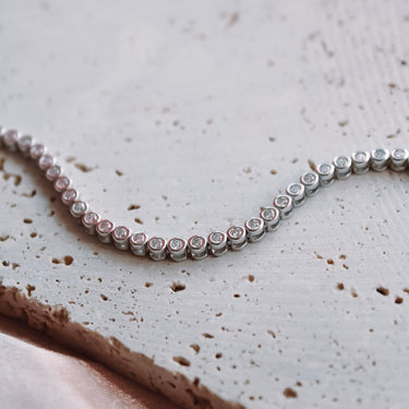 Pulsera Moissanita Tennis Dots 16cm Silver - Atesorame
