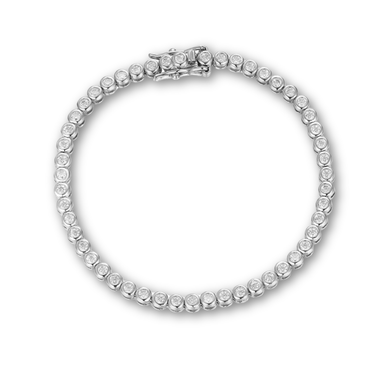 Pulsera Moissanita Tennis Dots 16cm Silver - Atesorame