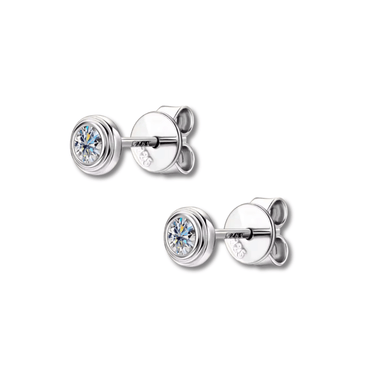 Aros Punto de Luz Dinasty Moissanita Silver - Atesorame