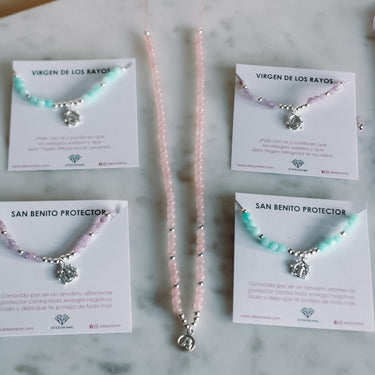 Collar Kids Cuarzo Rosa Angel De La Guarda