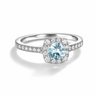 Anillo Moissanita Aguamarina Halo - Atesorame