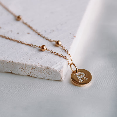 Collar Medalla Inicial Cadena Dots