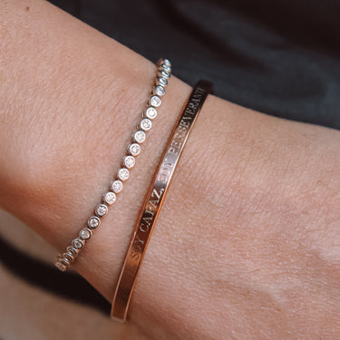 Esclava Manifiesta "Soy fuerte, soy capaz, soy perseverante" Gold - 4mm