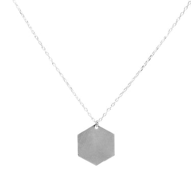 Collar Plata unisex Hexagonal