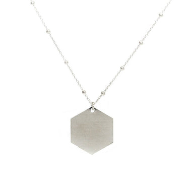 Collar mujer medalla hexagonal