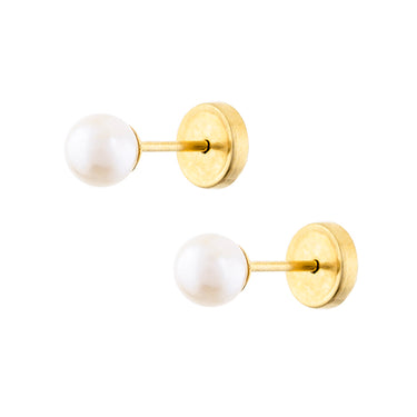 Aros Abridores Perla Cultivada 4mm Oro 18K