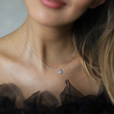 Collar Punto de Luz Ojo Turco Plata