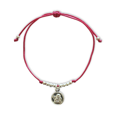 Pulsera Angel De La Guarda Hilo Fucsia Petite