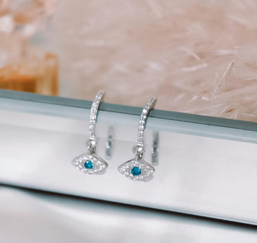 Argollas Evil Eye Silver - Atesorame
