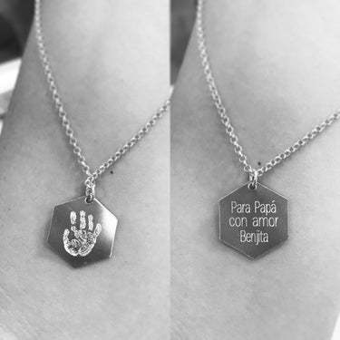 Collar Plata unisex Hexagonal