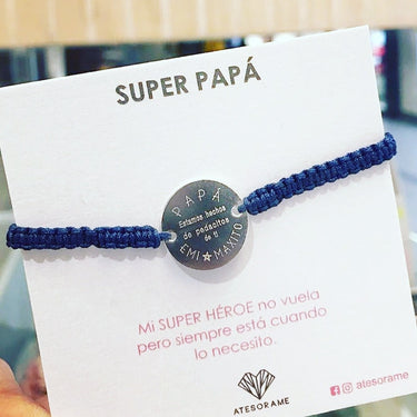 Pulsera Personalizada Tejida Azul