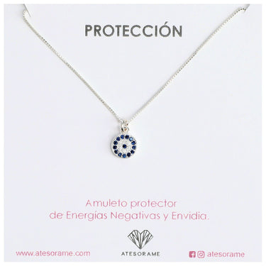 Collar Punto de Luz Ojo Turco Plata